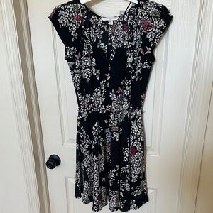 LC Lauren Conrad Black Floral Mini Dress